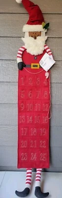 Pottery Barn Kids Skinny Black Santa Christmas Advent Calendar Countdown  - Image 1 of 4