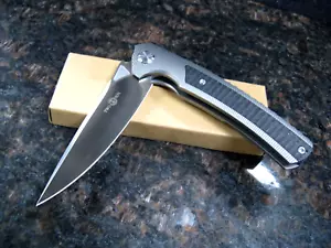 Twosun M390 TS81 Folding Knife Carbon Fiber & Titanium Handle "WONG DESIGN" - Picture 1 of 10