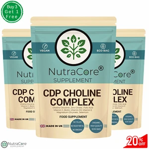 CDP Choline Complex 600mg Capsule-Vitamin(C+D3+E+B9+B7)+Zinc+Mag.+Selenium-Vegan - Picture 1 of 13