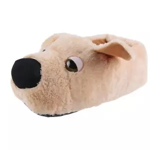 Hund Retriever Tier Hausschuhe Pantoffel Schlappen Plüsch Braun Damen Herren - Bild 1 von 13