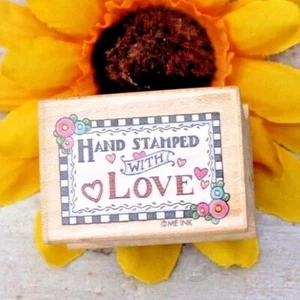 All Night Media Mary Engelbreit Hand Stamped with Love Rubber Stamp FREE SHIP - Picture 1 of 4