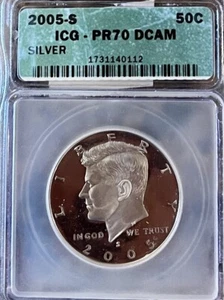 2005 S Silver 50C Kennedy Half Dollar PR70DCAM ICG - Picture 1 of 2