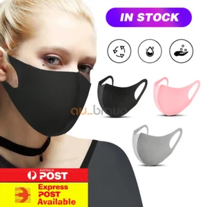 Unisex Washable Black Fashion Face Mouth Mask Cover Protective Masks |SYD Stock - Picture 1 of 11