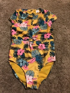 ART CLASS L 10/12 Swimsuit Short Sleeve Back-Zip One Piece SUN PROTECTION Z22 - Picture 1 of 9