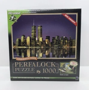 WREBBIT Perfalock Commemorative 1000pc Puzzle New York City Twin Towers - Picture 1 of 3