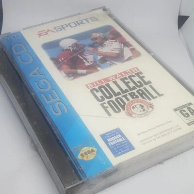Bill Walsh College Football Sega CD 1993 New Sealed Cracked Case Torn Shrink - Image 1 of 3
