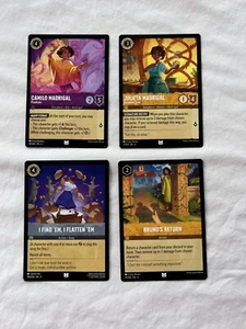 Lorcana 4 Card Lot #6: Encanto Uncommon Bruno’s Return Julieta Camilo Flatten - Picture 1 of 1