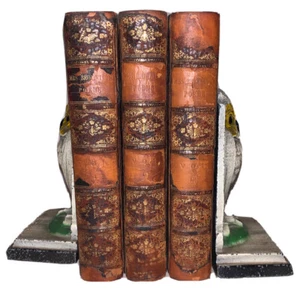 1881, POEMS OF ELIZABETH BARRETT BROWNING, 3 VOL SET, BOUND IN TREE CALF, POETRY - Picture 1 of 14