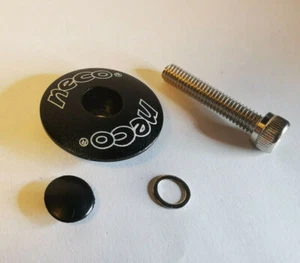 Aheadkappe Alu 1 1/8" - 1Zoll Schwarz Ahead Deckel + Schraube 1 1/8" Steuersatz - Bild 1 von 2