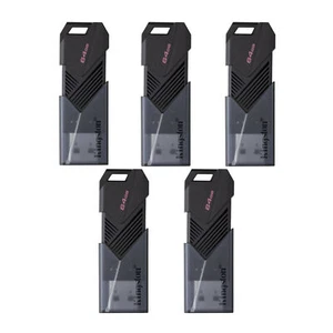 Kingston 64GB DataTraveler Exodia Onyx USB 3.2 Flash Drive Matte Black 5 Pack - Afbeelding 1 van 7