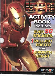 Unused Iron Man Activity Book Stickers Poster Growth Chart - Picture 1 of 2