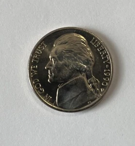 1990 D Jefferson Nickel Full Steps - Picture 1 of 4