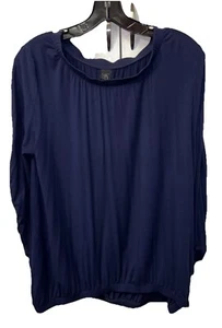 ZERO + MARIA CORNEJO Navy Blue Pullover Elastic Waist Neckline Top L Knit - Picture 1 of 10