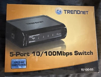 TRENDnet 5-Port Fast Ethernet Network Switch 10/100Mbps TE100-S5 New  - Image 1 of 4