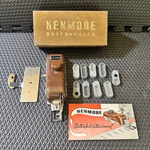Vtg Sears Kenmore Buttonholer Buttonhole Attachment #60766 with 9 Cams & Box - Picture 1 of 17