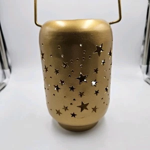 Gold Stars Lantern Vintage Tea Light Candle Holder Metal Home Décor Gift - Picture 1 of 9