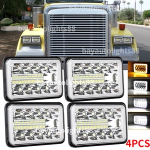 4x Fit Freightliner FLD120 112 FLD Classic 1988-2006 4x6" LED Headlights Hi/Low - Bild 1 von 13