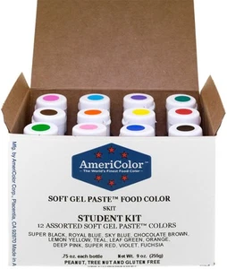 Food Coloring Student - Kit 12 .75 Ounce Bottles Soft Gel Paste Colors - Picture 1 of 6
