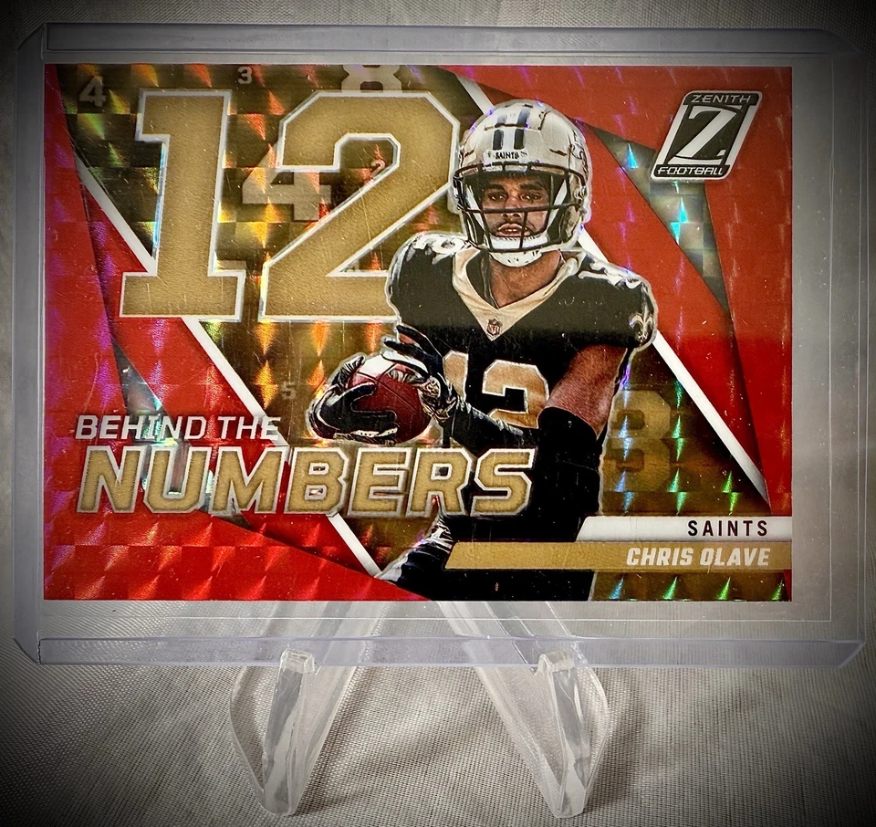 2022 Panini Zenith - Chris Olave - Behind The Numbers Red Prizm SP Card #BN-CO - Image 1 of 4