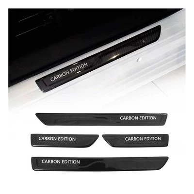 Door Sill Scuff Plate Scratch Protector for Pontiac Carbon Fiber Edition 4 Pcs - Image 1 of 4