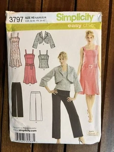 SIMPLICITY PATTERN 3797 MISSES' DRESS TOP PANTS SIZE 6-14 UNCUT FF - Picture 1 of 1