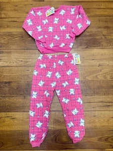 Color & Co Girls 5/6 Pink Kitten Sweater Set NWT Vintage USA Made Medium - Picture 1 of 10