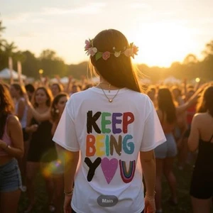 Womens Graphic Tee Keep Being You Shirt Casual Printed Top Summer Short Sleeve - Picture 1 of 6