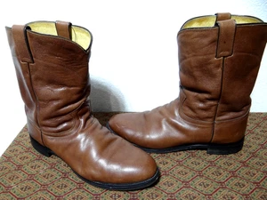 De Colección Justin Botas Vaqueras Occidentales Botas de Cuero Marrón Para Hombre Talla US 13 EE ANCHO - Imagen 1 de 12