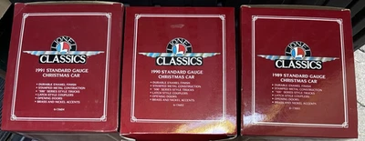 3 Lionel Classics 1989 - 1991 Standard Gauge Tinplate Christmas Cars New W/Boxes - Image 1 of 4
