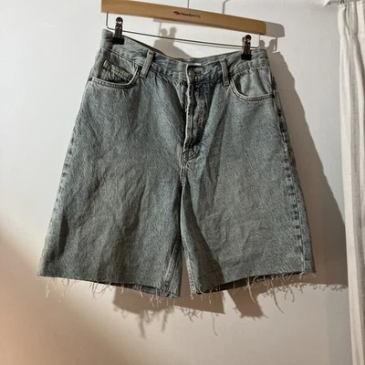 TOPSHOP Denim Grey Shorts - Size 8UK - Image 1 of 4