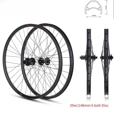  Juego de ruedas de aleación para cubierta de bicicleta MTB 29er freno de disco HG XD MS eje pasante bujes  Foto 1 de 4