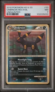 Umbreon PSA 7 Heart Gold & Soul Silver Undaunted Reverse Holo 10/90 Pokemon - Picture 1 of 2
