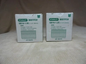 2 Boxes Stanley Bostitch 16-Gauge Finish Nails SB16 - 1.25 & 1.50 - Picture 1 of 9