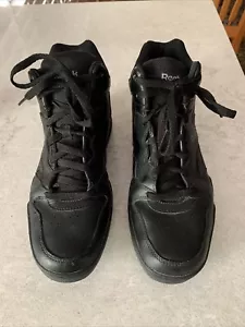 Reebok Shoes Mens 10M Hi Top Basketball Athletic Sneakers Black Leather Lace Up - Picture 1 of 7