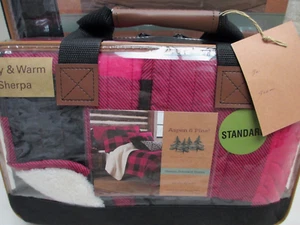  Aspen & Pine Sherpa rot schwarz kariert kariert creme 2 Standard Kissenbezüge - Bild 1 von 2