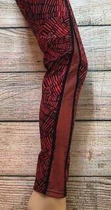 NWT Sexy RED w/ Black Active Wear Workout Yoga Leggings Size Large Lg New! - Picture 1 of 2
