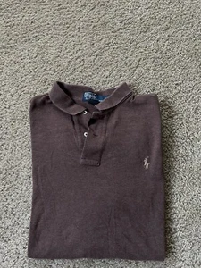 Polo Ralph Lauren Vintage Manga Larga Marrón Oscuro - Grande - Imagen 1 de 7