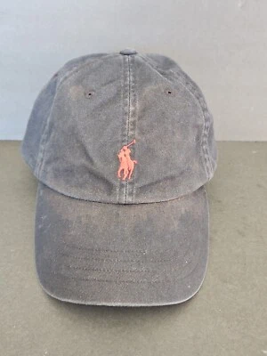 RALPH LAUREN POLO ORIGINAL NEGRO CORREA AJUSTABLE ROJO PONY GORRA INFORMAL ☆☆ Foto 1 de 4