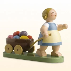 Wendt & Kühn Osterkinder Ostermädchen mit Wagen, 5240/7, Ostern Fachhandel - Bild 1 von 3