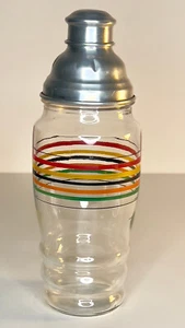 VINTAGE Cocktail Shaker XL Anchor Hawking Ring DingHand Painted Bands 1927–33 - Picture 1 of 6