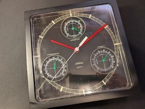 Vintage Sunbeam Wanduhr Luftfeuchtigkeit, Barometer Thermometer Quarz schön für Ersatzteile - Bild 1 von 5