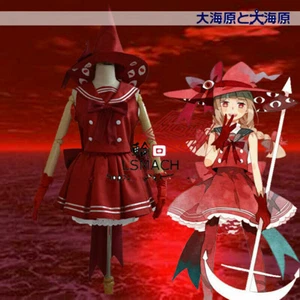 Wadanohara And The Great Blue Sea Sailor Uniform Cosplay Costume Red Dress - Picture 1 of 6