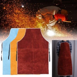 Cow Leather Heat Insulation Welding Apron Welder Thornproof Cowhide Protection - Picture 1 of 17