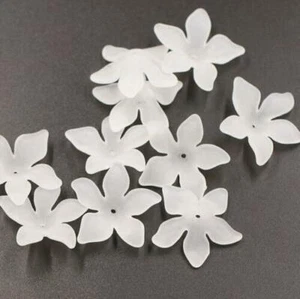 Transparente Acrílico Flores Tapas de Cuentas Blanco 22mm 29mm Bricolaje Boda - Imagen 1 de 6