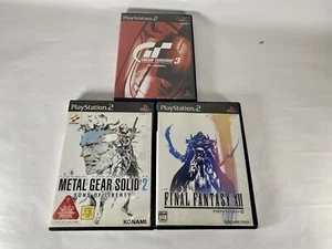 PS2 Gran Turismo 3 A-spec & METAL GEAR SOLID 2 & FINAL FANTASY 12 - lot 3 Japan - Picture 1 of 12