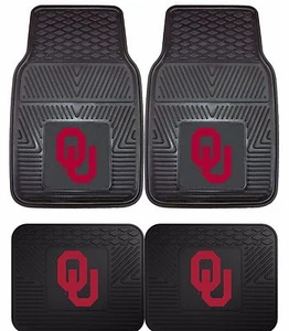 Juegos de alfombrillas Oklahoma OU Sooner de alta resistencia para autos camiones - rojo sólido - Imagen 1 de 4