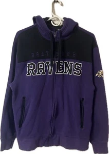 NFL Team Apparel Baltimore Ravens Purple Full Zip Hooded Jacket Size M - Picture 1 of 5