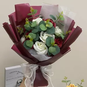 Roses Bouquet Artificial Flower Soap Roses Flower Gift Box - Unique Gifts Valent - Picture 1 of 7