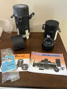 Lot Of 3 Pentax-M SMC Lenses 50mm, 135mm, and 80-200mm Plus Extra - Picture 1 of 16