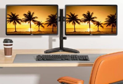 LOT 2x DELL E2414H 24" AntiGlare 1920 x 1080 Monitor - DVI-D/VGA w/Dual Stand - Image 1 of 2